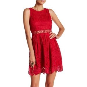 NWT- Romeo And Juliet Couture Lace Crochet Flare Dress Size Medium- MSRP $195